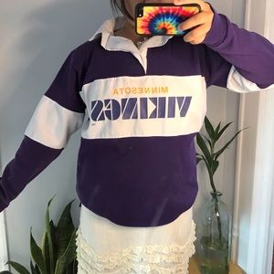 vintage color block collared sweatshirt !